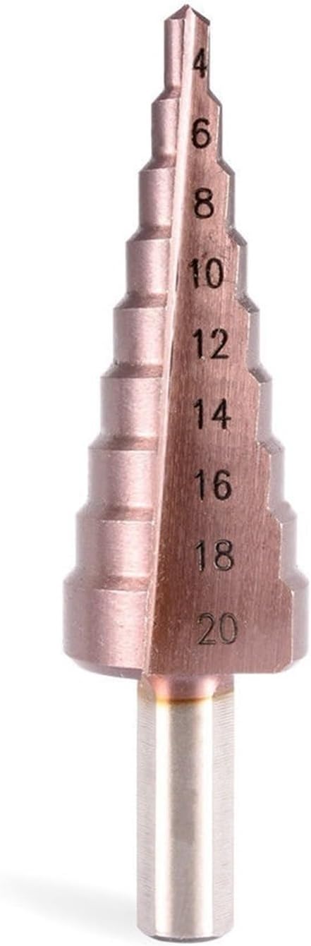 1Pcs Metal Drill 4-12/20/32mm Step Drill Bit HSSCO High Speed Steel Cone Cobalt Drill Bits Tool Set Hole Cutter for Stainless Steel(4-20mm(1PC))