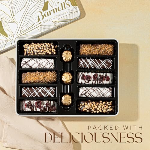 Christmas Gift Basket with Biscotti Cookies & Chocolate Truffles, Holiday Cookie Gift Tin Ideas for Women, Food Delivery for Coworkers, Family & Friends - Image 3