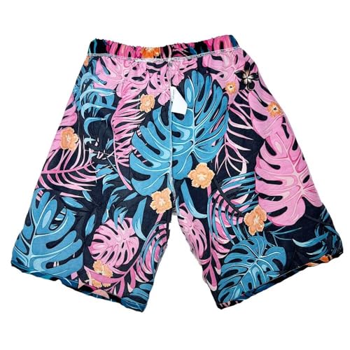 Beach Shorts for Men Summer 3-Pockets Quick-Dry Tropical Tree Printing Lace-Up Beach Shorts Swim Trunks Mens4