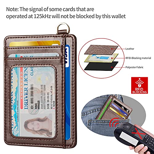 Image of Slim Minimalist Front Pocket Wallet, RFID Blocking Credit Card Holder Wallet with Detachable D-Shackle for Men Women