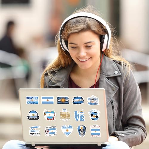 66 Pcs Argentina Football Graffiti Cartoon Waterproof Vinyl Soccer Stickers for Kids Girls Boys Teens Adults for Water Bottles Laptop Suitcase for Birthday Party Soccer Party Decoration Favors - Image 6