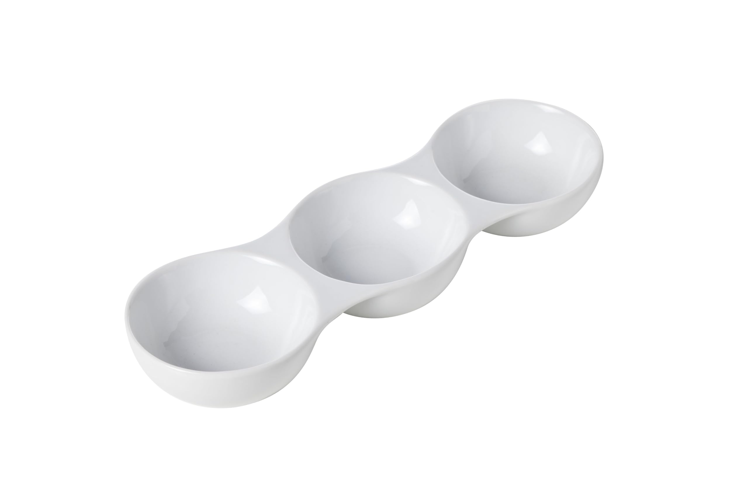 Cosy & Trendy White Porcelain 3 Compartment Snack Bowl 24 x 7.5 x 3.3 cm