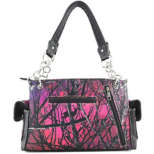 Zelris Camouflage Shine Glow Cross Wings Women Conceal Carry Handbag with Wallet4