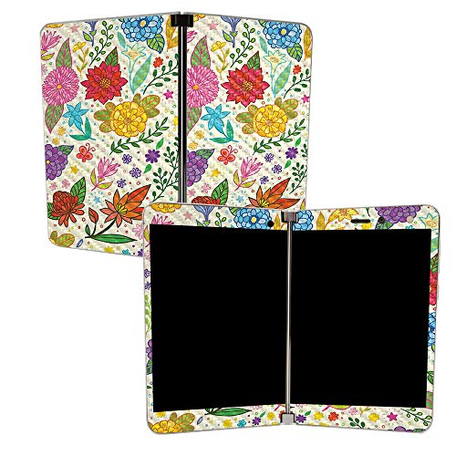 Image of MIGHTY SKINS MightySkins Carbon Fiber Skin for Microsoft Surface Duo - Flower Garden | Protective, Durable Textured Carbon Fiber Finish | Easy to Apply | Made in The USA