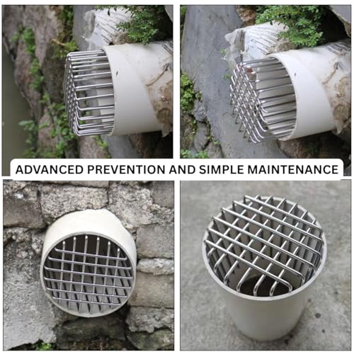 Image of SS Anti Rat Drain & Pipe Cover | Universal Strong Rust-Resistant Wire Mesh Mouse Guard | Gutter Metal Filter Strainer | Rodent Catcher - Prevent Clogs, Backflow Insects in Sewer Lines