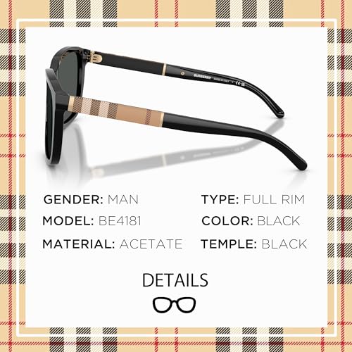 BURBERRY BE4181 Square Shape Acetate Sunglasses with eSHADES Luxury Eyewear Kit Bundle2