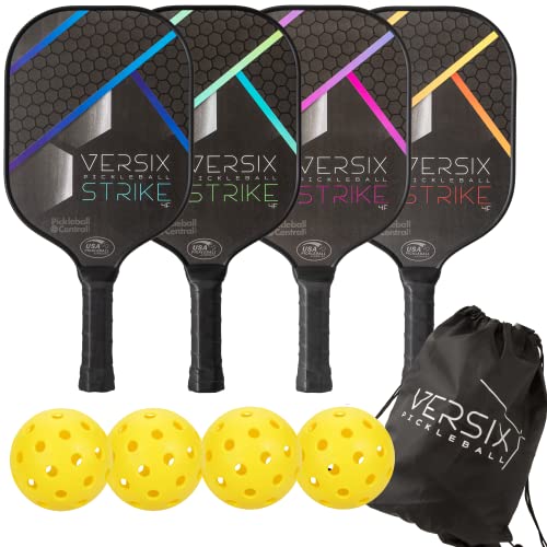 VERSIX Strike 4F Composite Pickleball Bundle for 4 Players (4 Composite