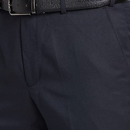 Image of Park Avenue Men's Polyester Blend Dobby Pattern Smart Fit Flat Front Formal Trouser