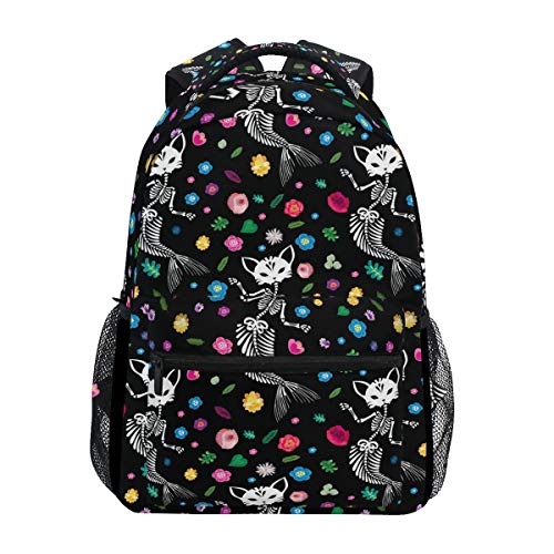 Mochila Escolar Calaveras Sirena para niños niñas Bolsa de Viaje