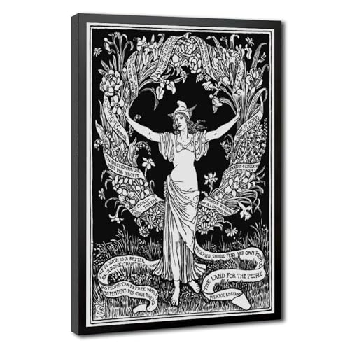 Impressions sur toile Walter Crane Une guirlande pour le jour de mai déco murale 20x30 cm