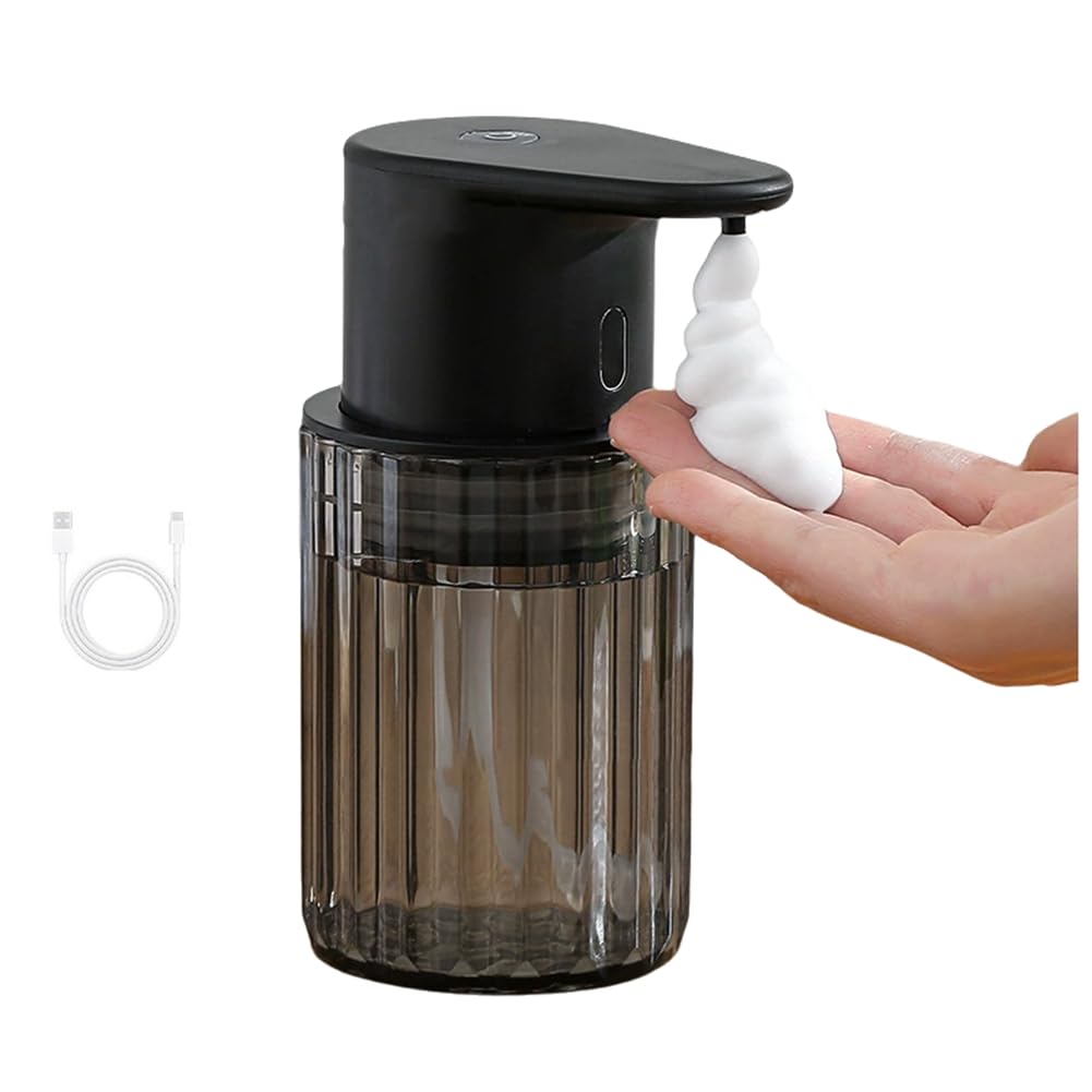 Hndhbfgrt Rechargeable Touchless Hand Foam Soap Dispenser 300ml Automatic for Bathroom Kitchen B
