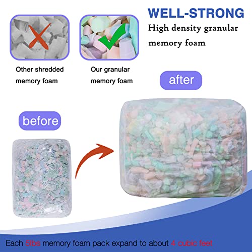Well-Strong 5Lbs High Density Memory Foam Filling (Not Shredded) Granular Bean Bag Filler Foam, Refill For Pillow, Dog Bed, Cushions, Plush Toy #TOP1