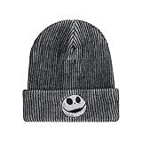 Disney The Nightmare Before Christmas Beanie Hat, Jack Skellington Glow in The Dark Winter Knit Cap with Cuff, Multi, One Size