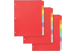 Eight Assorted Tab Write and Erase Organizers