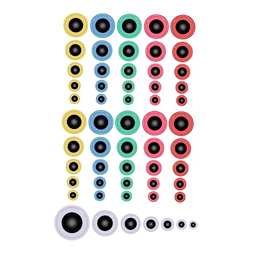ULDIGI 200pcs Handmade Plastic Eyes Doll Decor Safety Eyes Self-Adhesive for Crafts Home Decor Classroom Projects