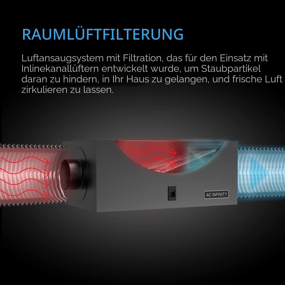AC Infinity Inline-Filterbox, 150mm, mit hocheffizientem Filter