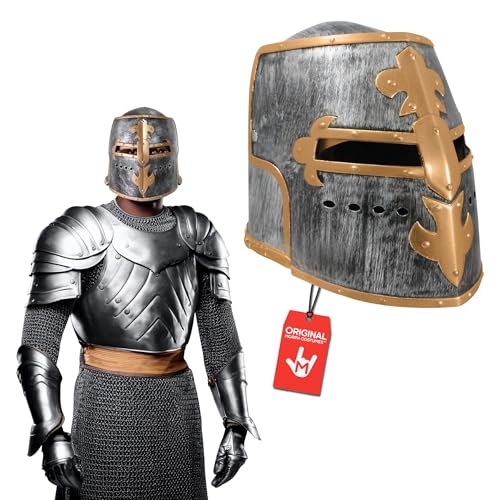 Nicky Bigs Novelties Morph Medieval Knight Helmet, Crusader Helmet, Crusader Costume, Knight Armor Costume For Men