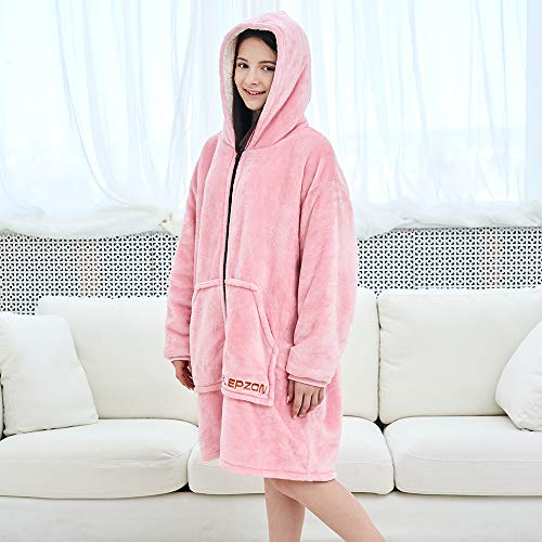 image for SLEPZON Oversized Wearable Blanket, Blanket Hoodie with Deep Pockets, 
