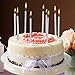 Luter Metallic Candle Candle Long Birthday Candles with Silver Stand Cake Candles for Wedding Birthday Party Decoration (24 Pieces)