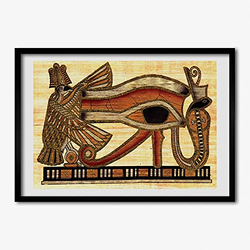 Affiche 70x50 cm Tulup cadre bois MDF rigide anti-déformation tableau moderne œil égyptien