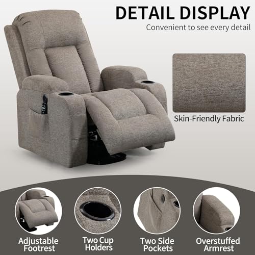 Sillón eléctrico reclinable con masaje y calor gris miniatura 3
