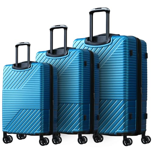Hardshell Luggage Sets 3 Piece double spinner 8 wheels Suitcase with TSA Lock Lightweight 20''24''28''