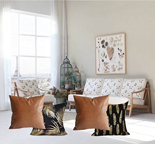 Kdays Faux Leather Crocodile Skin Tan Throw Pillow Cover Decorative Sofa Couch Cushion Covers Farmhouse Bohemian Decor Living Room Accent Modern Minimalist Vegan Pillow 20X20 Inches #TOP2