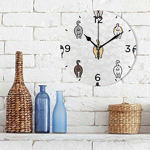 Senya YXSJ-001 Wall Clock Silent 9.5 Inch Battery Operated Non Ticking Lining Up Round Decorative Acrylic Quiet Clocks thumb #2