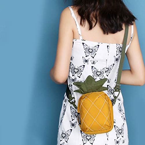 Van Caro Women Pineapple Shape Shoulder Purse Hollow Out Chain Crossbody Fruit Bag2
