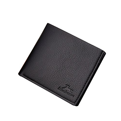 Preisvergleich Produktbild FBGood Herren Einfarbig Geldbörse Retro Lichee Muster Geldbeutel Multi Kartenposition Bifold Brieftasche Männer Geld Clip Münztüte ID Kreditkarte Paket Freizeit Portmonee