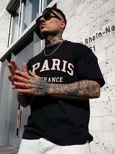 SOLY HUX Men's Letter Graphic Tees T Shirts Round Neck Short Sleeve Summer Tops3