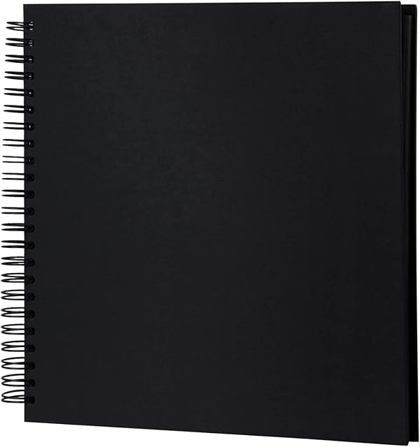 M-Aimee 12 x 12 1 cm DIY Album de photos de scrapbook Couverture rigide Kraft Blank noir Page Mariage et anniversaire famille Album de photo (Noir, 12Inch)
