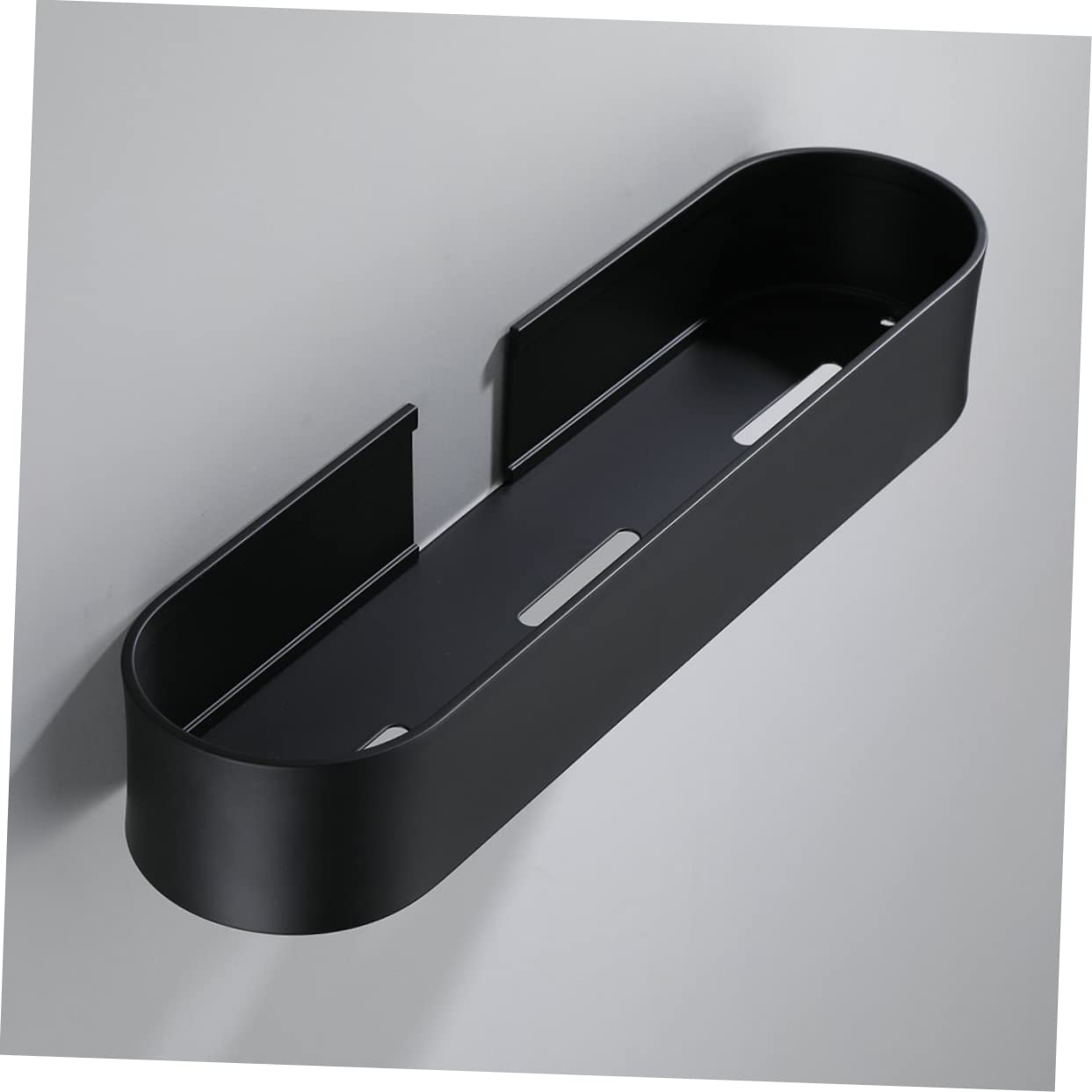 LIFKOME Estante de Pared de Aluminio Adhesivo Negro para Baño y Hogar