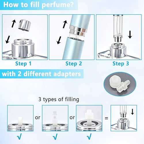 Travel Refillable Perfume Atomizer Bottle 3-Pack 5ml Leakproof Travel Perfume Refillable Bottle (Black & Gold & Silver)4