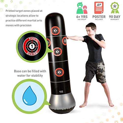 Pure Boxing MMA Target Bag Inflatable Punching Bag, black (8911TB)