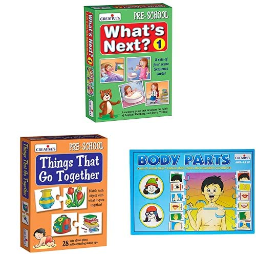 Creative Educational Aids P. Ltd. - CRE0628 Whats Next - 1 Card Games (Multi-Color, 32 Pieces)|CRE0625 Things That Go Together Puzzle (Multi-Color, 56 Pieces)|Body Parts Puzzle (B08GKY4518) Amazon Price History, Amazon Price Tracker