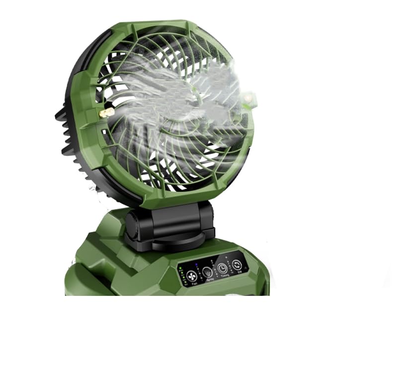 Portable Misting Fan - 30000mAh Battery Powered, 4-Speed Cooling Fan with Adjustable Spray, 120° Oscillation for Camping, Patio, Adjustable Base for 10-13in Water Tank(No Bucket Included)