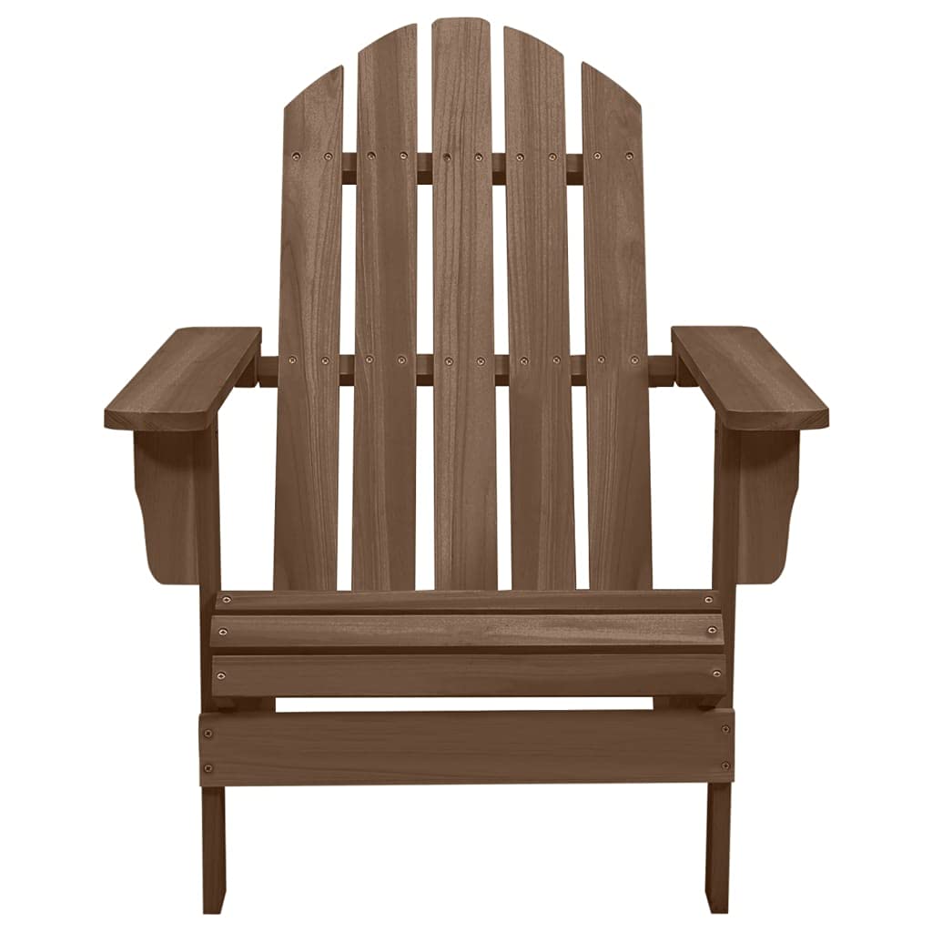 vidaXL Abeto Macizo Silla con Otomana y Mesa Jardín Adirondack Asiento Sillón Patio Terraza Balcón Exterior Tumbona Muebles Estable Marrón