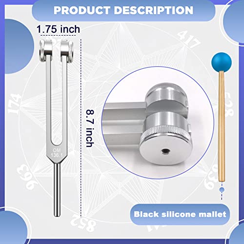 OM 136.1Hz Tuning Fork Weighted, Heart Chakra Tuning Energy Fork for Sound Healing, Meditation, Immune System and Circulatio, Silver - Image 4
