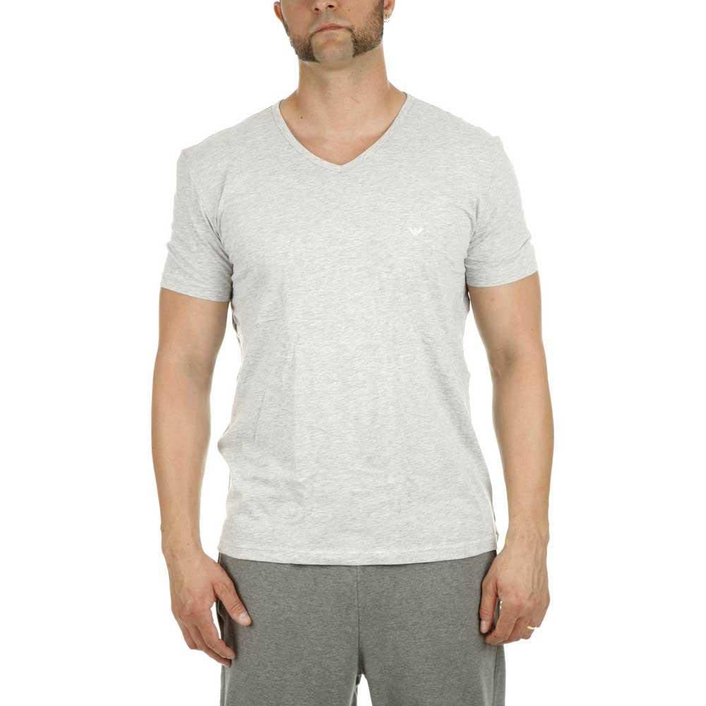 Emporio Armani Men's Multicoloured (Nero/Grigio Melange 97120) 2 Pack V-Neck V-Neck T-Shirts 111648 Cc722 Value Pack - Multicolour - X-Large