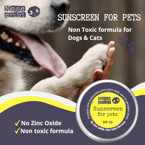 Noseprint LSF 50 Sonnenschutzbalsam für Haustiere 30 ml in Dose, feuchtigkeitsspendender Sonnenschutz für Hunde und Katzen, ungiftige Formel, Hundenasen- und Pfotenbalsam, Sonnencreme