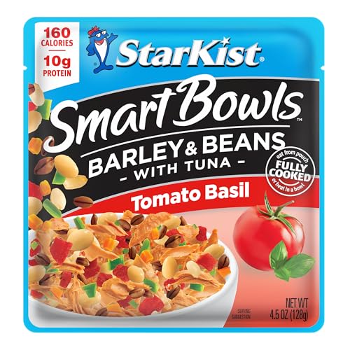 Image of StarKist Smart Bowls Tomato Basil Tuna, 4.5oz Pouch, 12-Pack | Features Barley and Beans, Wild Caught Light Tuna, No Draining, Ready to Eat