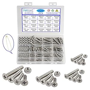 Rshuhx 320pcs M3-M6 Schrauben-Set Edelstahl