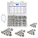 Rshuhx 320PCS M3 M4 M5 M6 Vite e Dado Acciaio Inox 304 Vite a Testa Svasata Piana a Croce Filettatura Completa Bullone Meccanico Kit di Assemblaggio di Dispositivi di Fissaggio
