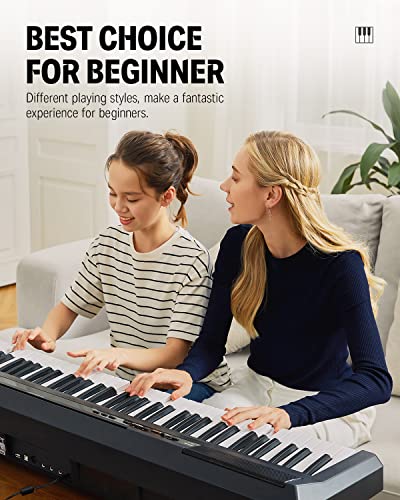 Donner Piano Numérique électrique 88 Touches Semi-lestées, Compact Clavier Touches lourdes Fullsize pour Débutant avec… - Les Beatles, Paul McCartney, John Lennon, RIngo Starr, George Harrison Donner Piano Numérique électrique 88 Touches Semi-lestées, Compact Clavier Touches lourdes Fullsize pour Débutant avec… – Image 5