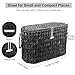 Coeusy Black Toilet Paper Basket with Lid,Wicker Toilet Paper Storage Stand,Large Narrow Bathroom Towel Basket Mega Roll Container Bin for Toilet Tank,Floor