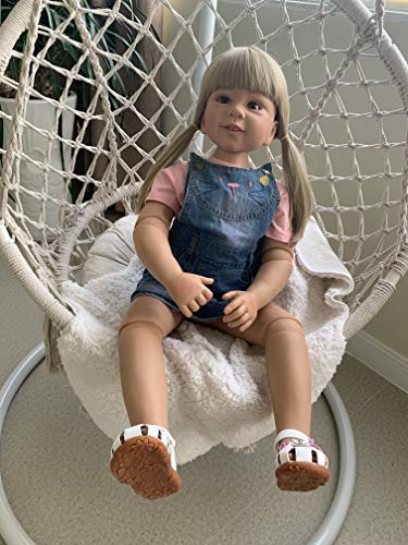 Muñeca Reborn Toddler de 34 pulgadas con cuerpo de vinilo rígido miniatura 3