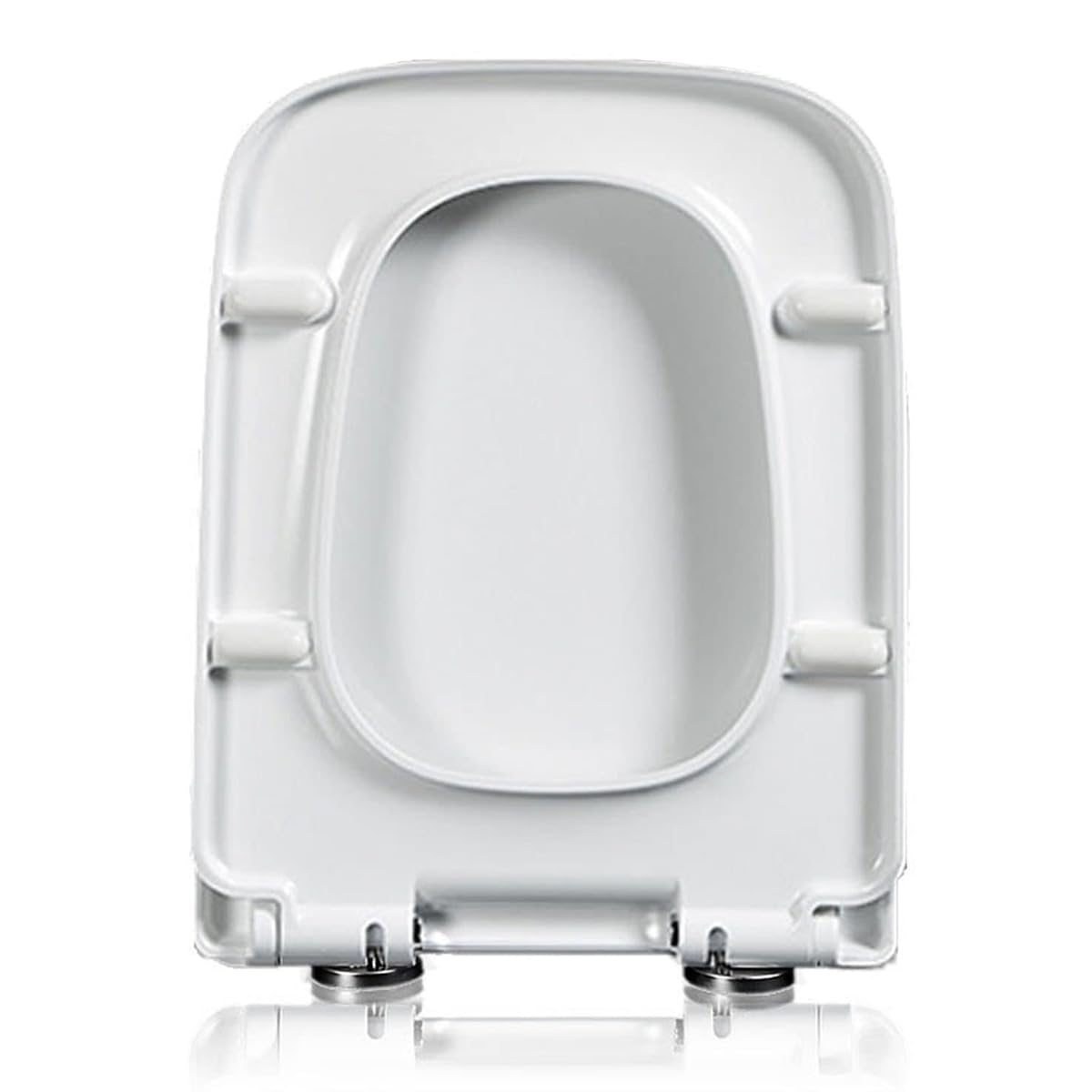Square Soft-Close Toilet seat White pp Quiet no-slam fix Adjustable Hinges Quick Release Easy Clean 04a, seat, Quiet, Square, Soft, Toilet, slam, White, Close, Lightweight