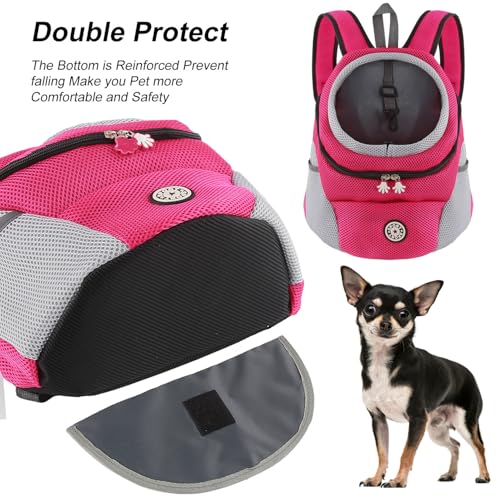M MUNCASO Hundetrage-Rucksack Welpentasche Kleine Haustier-Fronttasche mit Atmungsaktivem, Head-Out-Design, Wasserdichter Boden für Reisen, Outdoor, Wandern