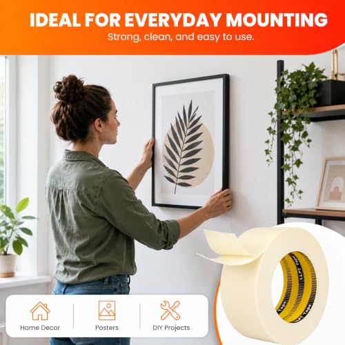 Image of LLPT Double Sided Foam Tape 2 inch x 18 Ft White | Heavy Duty, Strong Bonding, Waterproof, Weather Resistant for Banners Posters Alarm Sensors LED Strips and Home Office Decor